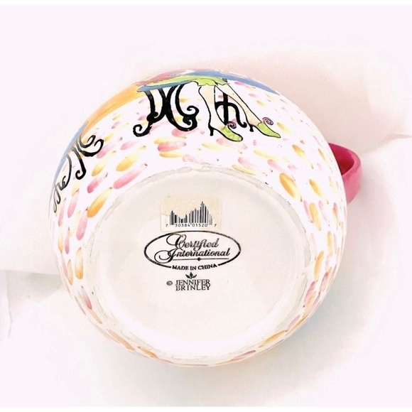 Certified International "Cafe Girl" by Jennifer Brinley Ceramic Pottery Pitcher - Picture 4 of 5